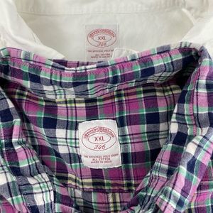 1 white & 1 purple plaid-Brooks Brothers 346 XXL